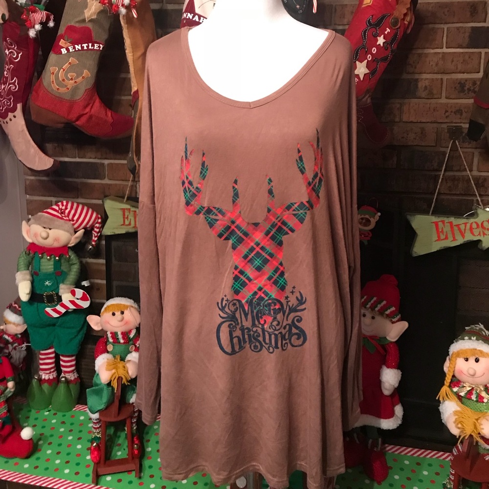 Lovely Plus Size Merry Christmas Top